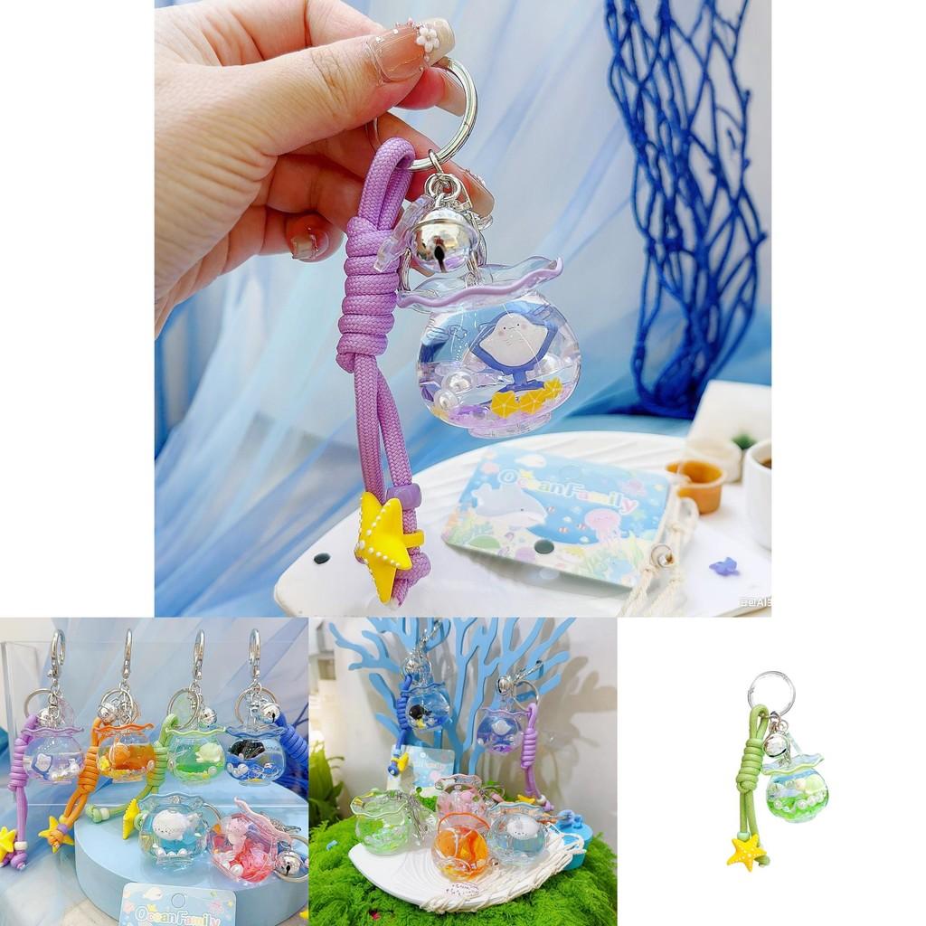Sea Turtle Seahorse Devil Fishes Fish Tank Keychain With 3d Design Pendant For Kids And Collectors