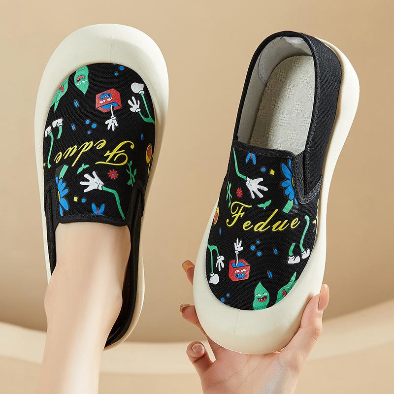 

Женские повседневные парусиновые лоферы на массивной платформе, противоскользящие, дышащие, для ходьбы, легкие, удобные, для офисной работы, кроссовки с низким верхом 41 чёрный