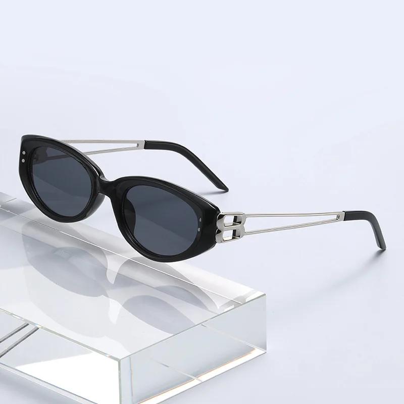 

Trendy Cat Eye Sunglasses Retro Fashion Sun Protection High-End Feel Metal Legs Outdoor Travel Sunglasses Uv400 Shades Eyewear