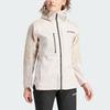 Adidas Color Block Two-Way Zipper Outdoor Sports Hooded Waterproof Windproof Jacket Women Jacket Light-Sesame IP1440