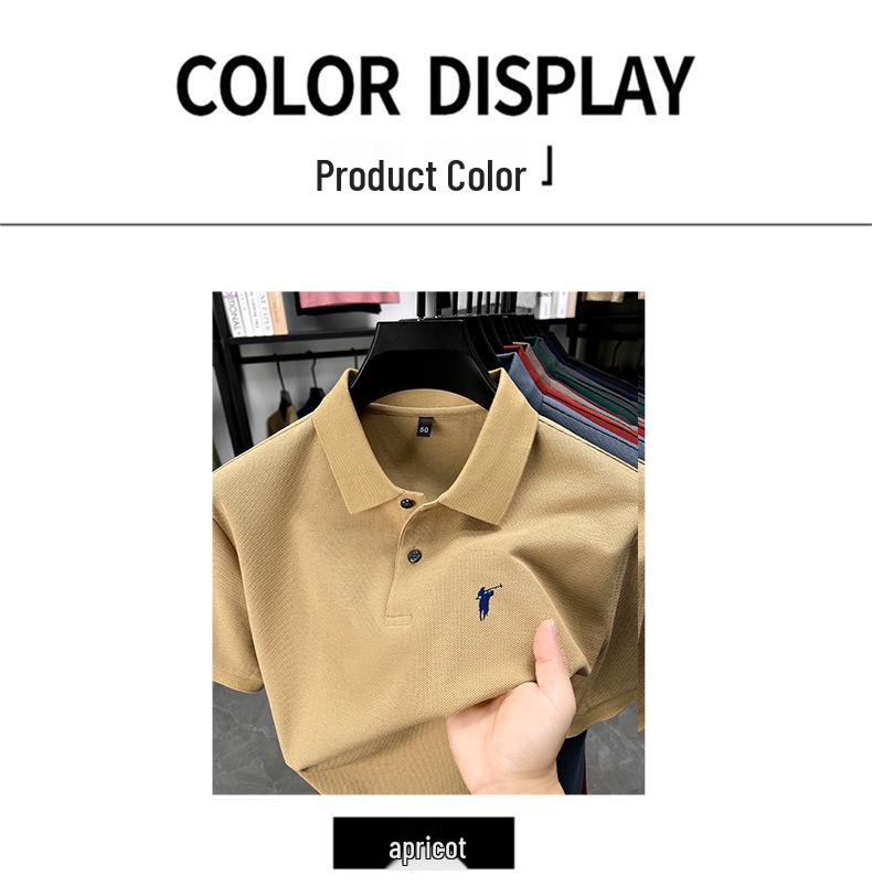 Men's Summer 2025 Embroidered Pony Logo Pure Cotton Polo Shirt
