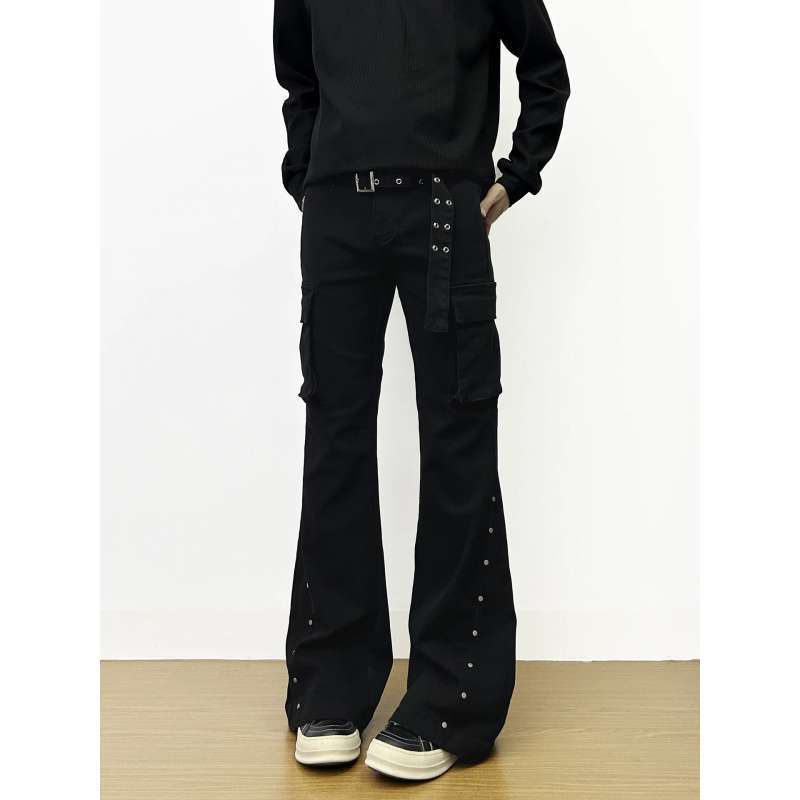 JYL Men s Straight Jeans Wasteland Splash American Vibe Gradient Washed Denim L