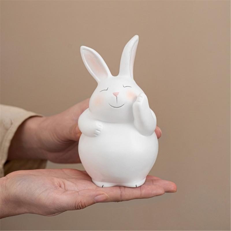 Easters Bunnies Ornament Resins Rabbit Hugging Carrot Figurine Sculpture Tabletop Decors for Holiday Decoration Lover