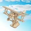 3D Wooden Puzzle Bi-Plane Aircraft Model Kits DIY Assembly 3D Puzzle for Adults Teens Brain Teaser Home Decor Crafts