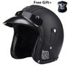 Retro Vintage Helmet Motorcycle 3/4 Open Face DOT approved visor PU leather Casco Moto Helmet Motocross helmets With Goggle Mask