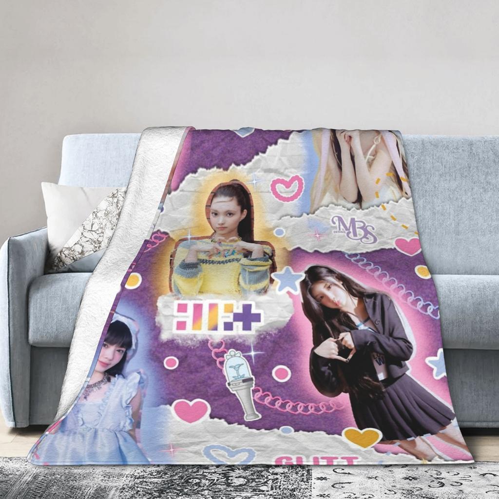 ILLIT Kpop Girl Group Blanket Flannel Print   Multifunction Ultra-Soft Throw Blanket for Bedding Office Rug Piece
