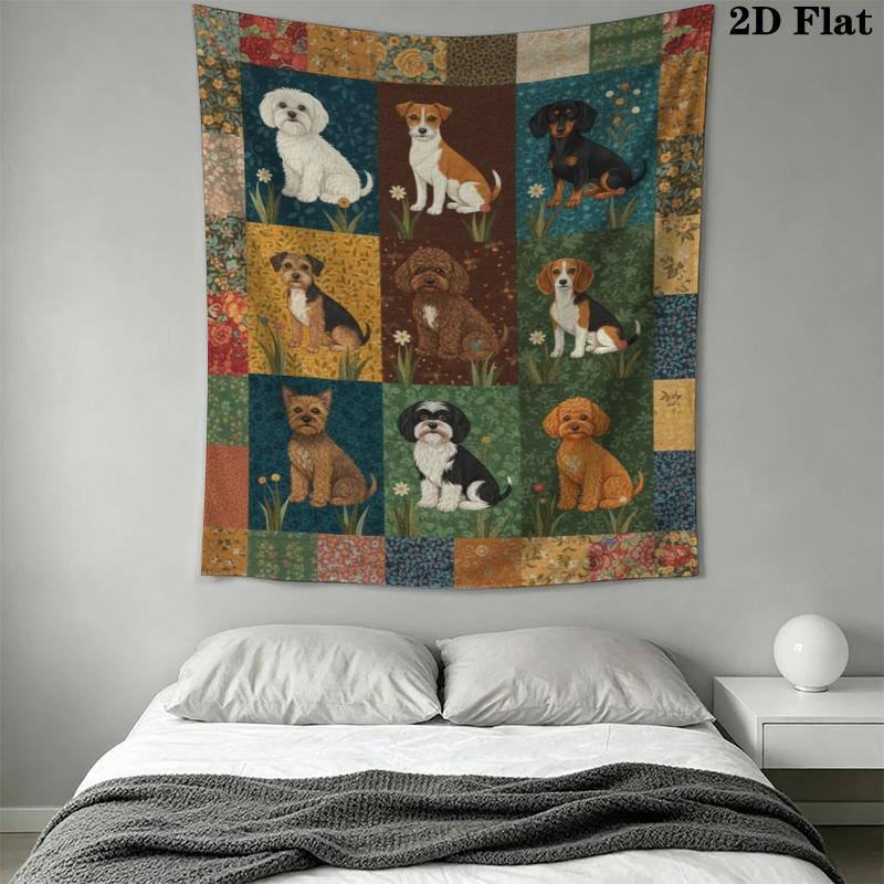 Retro patchwork Animal Wall Tapestry Aesthetic Wall Hanging Printed Fabric Blanket Decorative Tapestries for Bedroom Living Room Home Decor