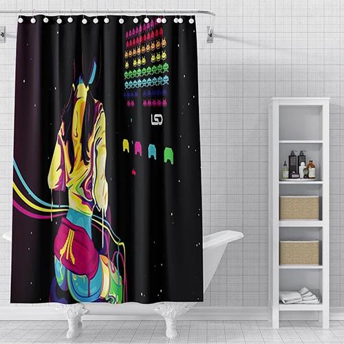 

Мультфильм 3D модная черная девушка афроамериканская женщина занавеска для душа сексуальные современные элегантные женские аксессуары для дома 90x180cm