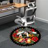 1pc Floral Pattern Chair Carpet for Office, Round Non Slip Durable Large Size Office Carpet, Suitable for Office