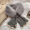 Soft Fluffy Fur Scarf for Women Knitted Fish Tail Thicken Plush Warm Cross Snood Scarves Female Girl Windproof Neckerchief