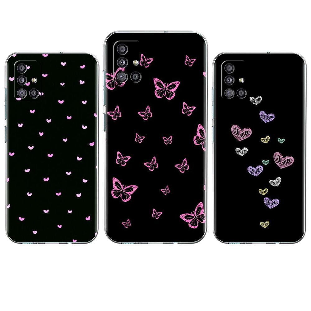 Clear Case For Samsung Galaxy A52 A12 A51 A32 A21s A71 A32 A22 50 A70 A31 A72 5G Phone Cover Cute Love Heart