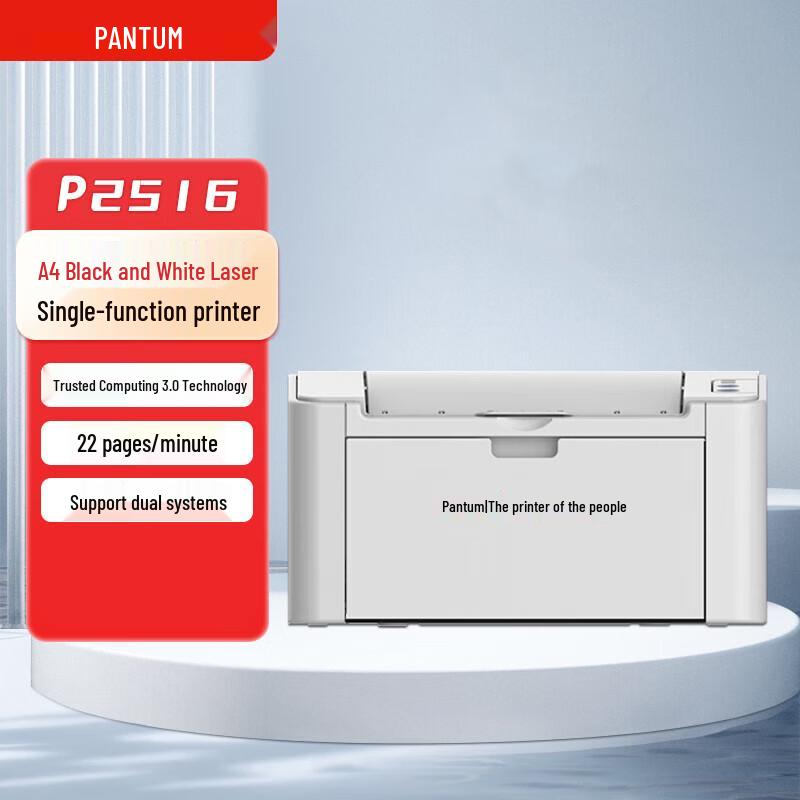 

Pantum P2516 A4 Black and White Laser Printer CN plug (adapter included)