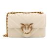 Signature Metal Buckle Magnetic Flap Closure Commuter Houndstooth Napa Leather Mini Shoulder Bag Women Shoulder Bag White 104550-A26Z-Z14Q