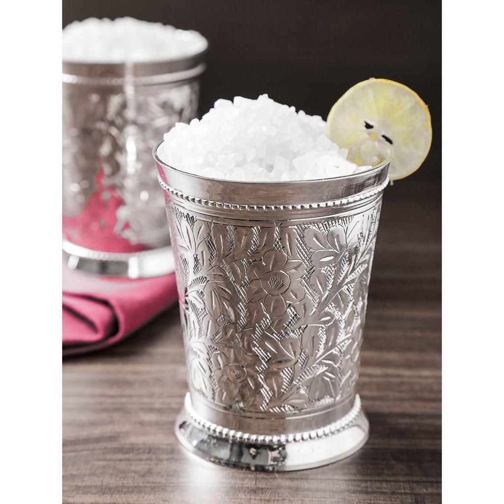 Silver Plated Embossed Glass Tumbler Water Glass for Drinking Water | Pack of 3 | Royal Look Red Velvet Box | Best for Gifting In Any Occasion