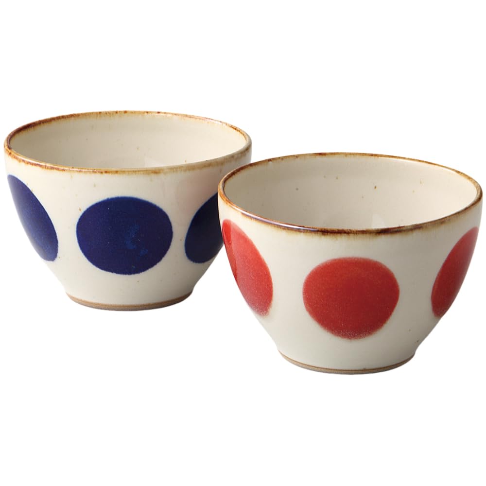 Ale-net Donburi (rice bowl) - W12.5×D12.5×H8.2cm, Round Pattern Pair, Mini Rice Bowl, Porcelain, Seto Ware, Made in Japan