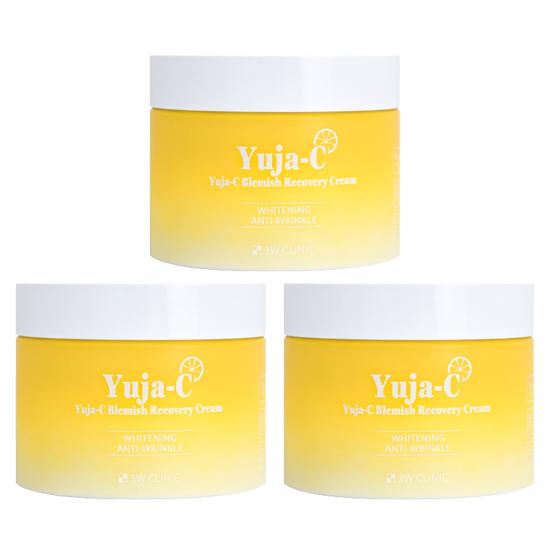 3W CLINIC Yuja-C Blemish Recovery Ampoule Serum 100ml, Recovery Cream 110g (7 Options)