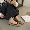 Niche Flat Bottom One-word Drag Fashion Retro Style Suede Korean Version Women's Shoes 2025 New Spring and Summer Split-toe Single Shoes