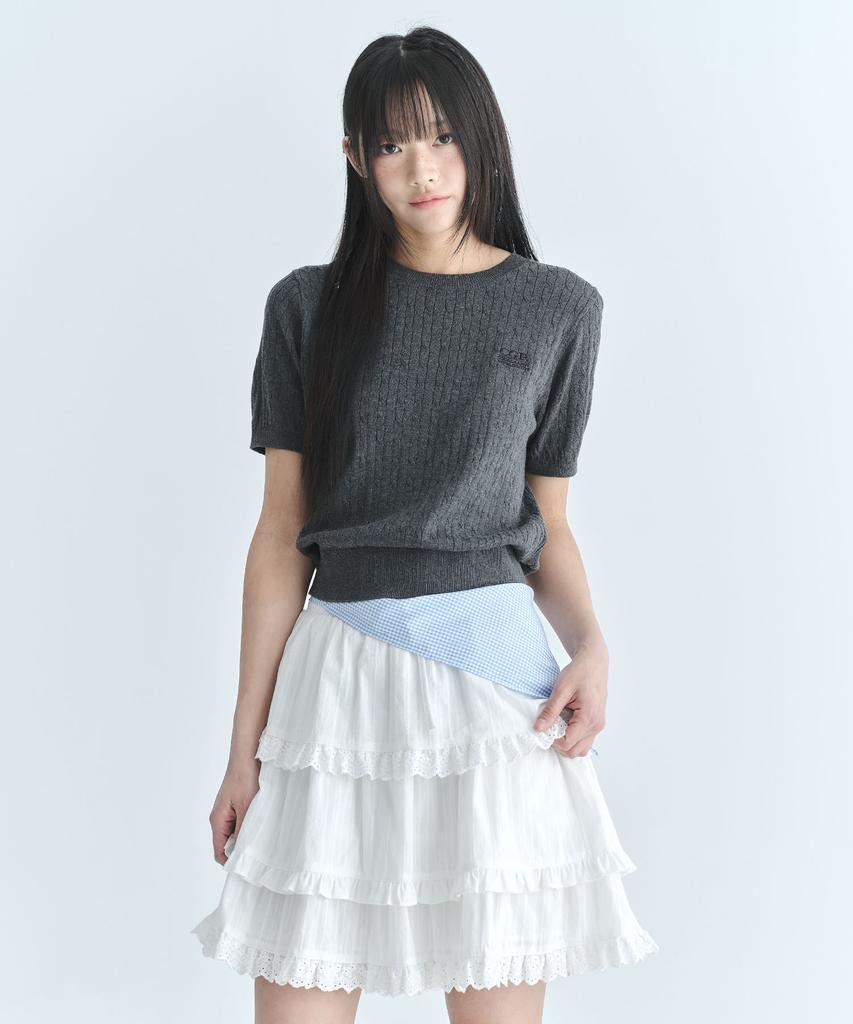 Code Graphy (Women) Frill Skirt - Off-White