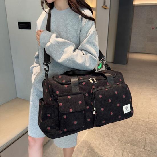 Strawberry Travel Carryall Large Capacity Wet And Dry Separation Duffel Bag Crossbody Gym Bag with Shoes Compartment for Fitness Weekender
