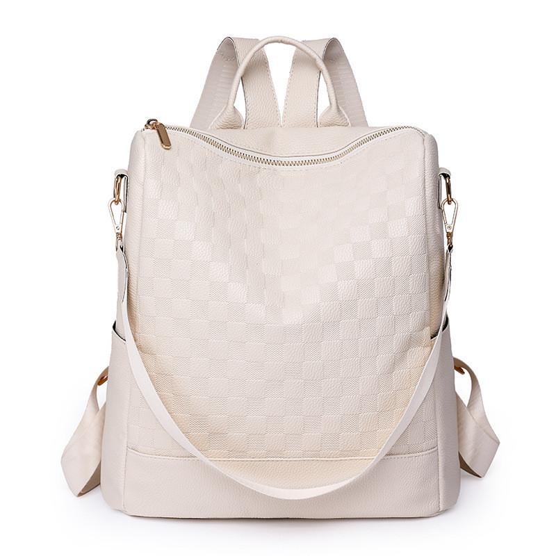 IELGY Korean Version of Temperament Fashionable Soft Leather Women's Backpack, Leisure Travel Large-capacity Student Bag