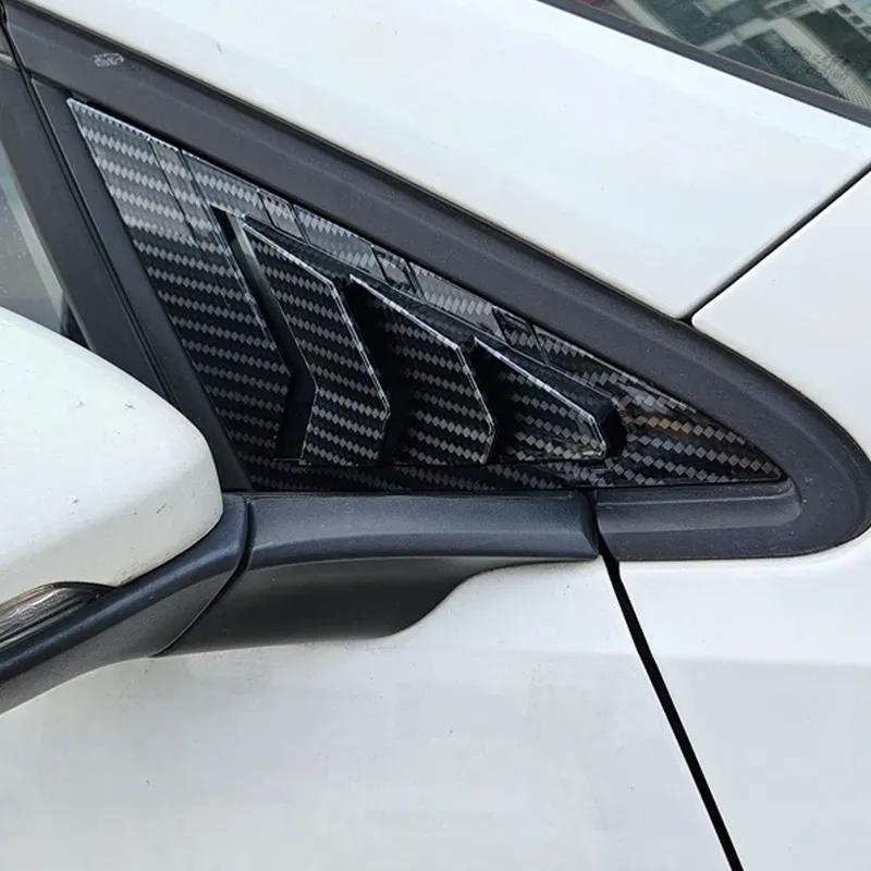 For VW Golf 7 MK7 MK7.5 2013~ Car Front Triangle Window Louver Side Shutter Blind Shades Cover Trim Sticker Vent Carbon Auto