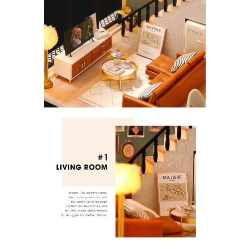 (t-FREAK) Dollhouse DIY Kit Set Miniature COMFORTABLE LIFE