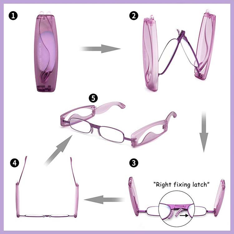 Portable Anti-Blue Light Folding Reading Glasses - Ultra-Light, Fashionable, Unisex, Hang-Neck for Middle-Aged & Elderly