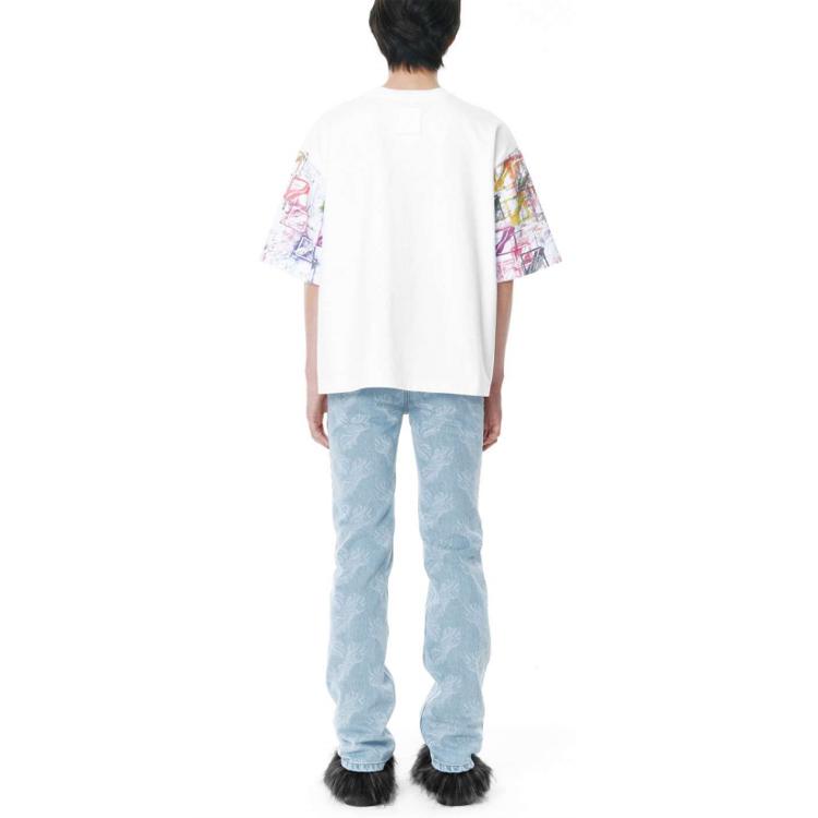 We11done FW21 Color Logo Printed Short Sleeve T-Shirt Unisex T-Shirt White WD-TT3-21-516-U-WH