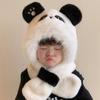 Soft Bear Ear Hat Warm Panda Neckerchief Fashion Panda Plush Scarf  Winter