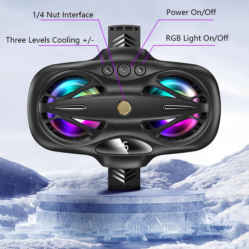 K12 Phone Cooler for Gaming Dual-Core Semiconductor Mobile Radiator Cooling Fan