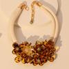 Statement Necklace with Beads&Flowers Design for Women Trendy Wedding Party Jewelry