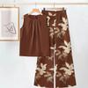 Plus Size Women's Summer Sleeveless Asymmetric Tank Top and Printed Pants Two Piece Set