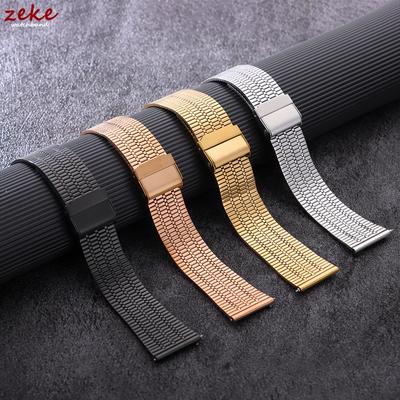Thin Breathable Watchbands Stainless Steel Watch Bracelet Band Women Men Quick Release 20mm 22mm Strap for Samsung Galaxy Watch