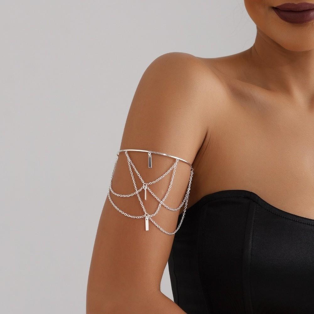 Silver Body Chain Zinc Zinc Alloy Armlet Adjustable Armband Vintage Upper Arm Bracelet  Summer