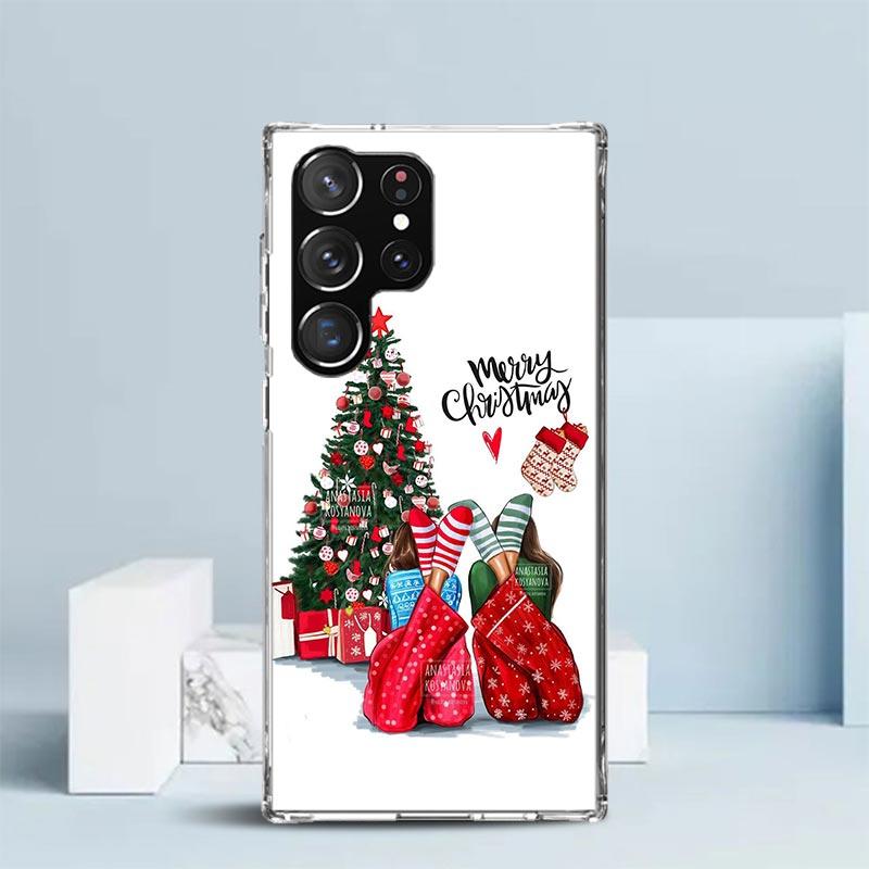 Weihnachts-Mädchen Baum Geschenk Handyhülle Für Samsung Galaxy S24 S25 Edge S26 Ultra S22 S23 Plus S21 + S20 FE Weiche TPU Rückseite Gal