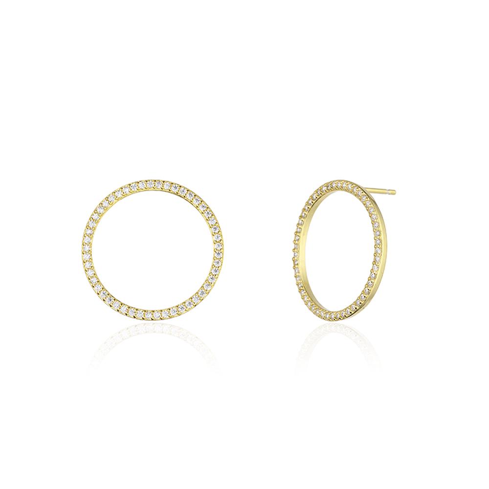 

ANDYWEN стерлингового серебра 925 пробы, золото, большой круг, CZ Pave, серьги-гвоздики, клипсы, роскошные ювелирные изделия, круглые хрустальные женские клипсы, драгоценности M