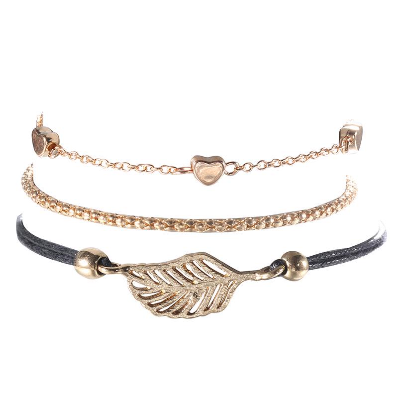 

Fashion, Bracelet Woven Leaf Love 3-Piece Jewelry Women