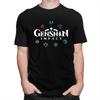 Custom Genshin Impact Elements Tshirt for Men Short Sleeve Leisure T Shirt Game Anime Tshirts Loose Fit Pure Cotton Tees Gift