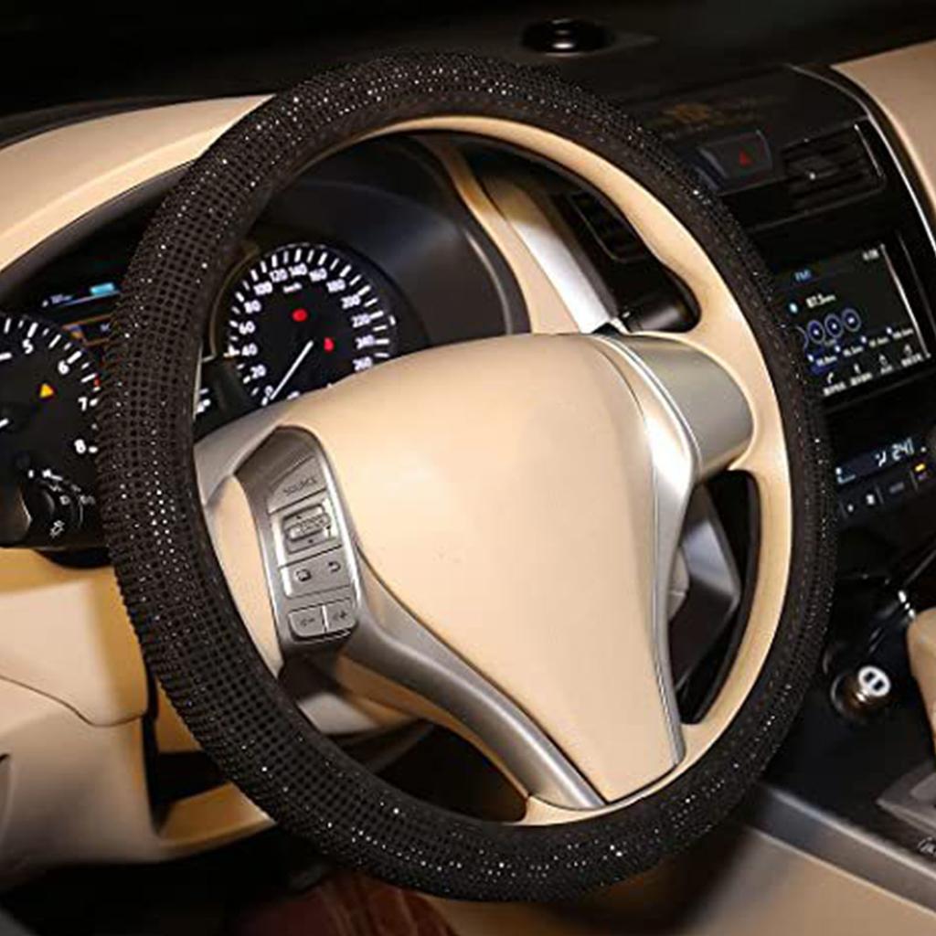 Car Steering Wheel Cover 15in Stylish Shiny Antislip Steering Wheel Protector for Most Cars