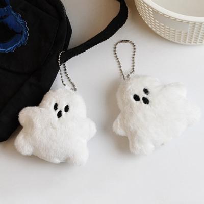 White Ghost Key Chains Small Ghost Funny School Bag Pendant Cute Plush Hanging Creative Doll Couple Keychain Kids Gift