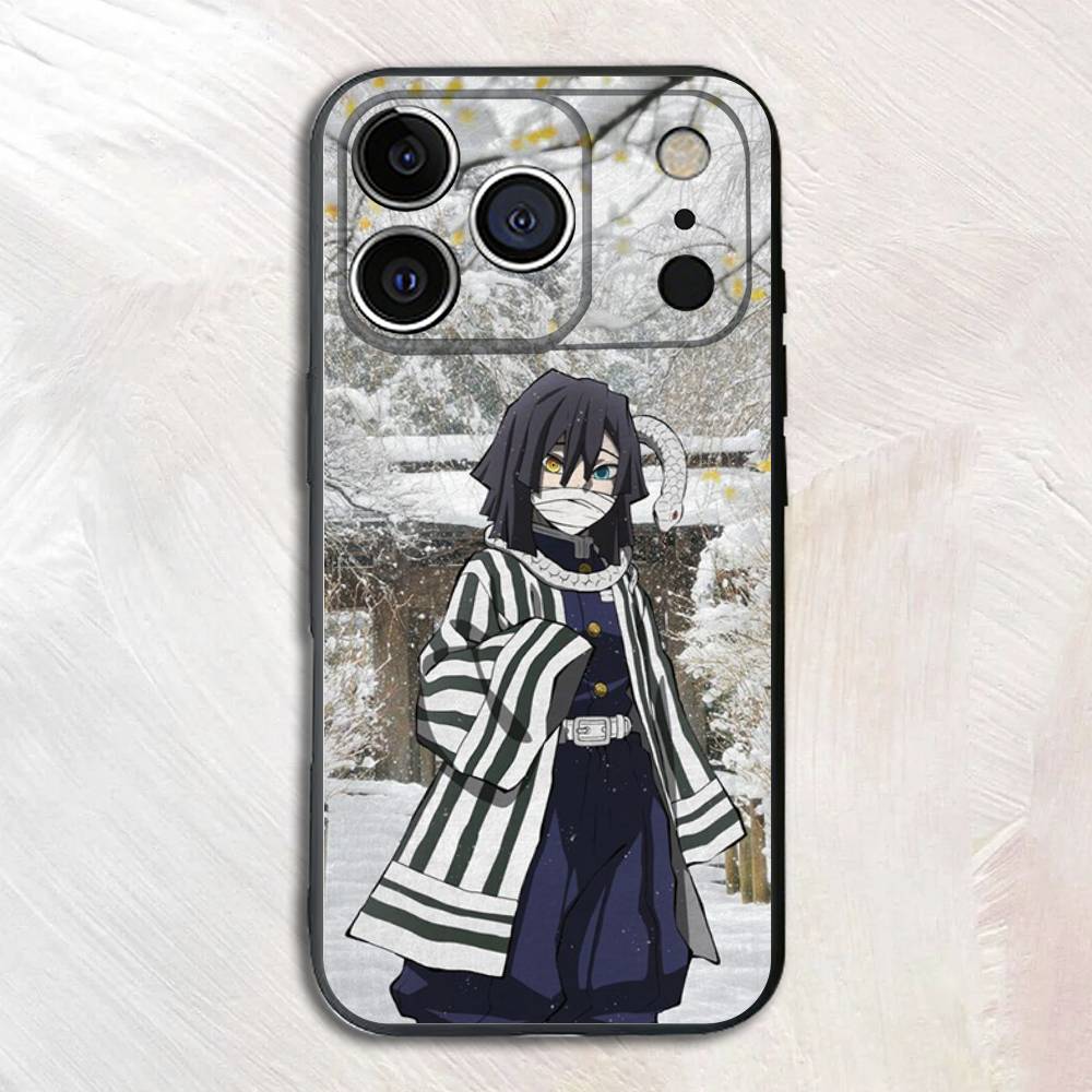 Creative D-Demon Anime Obanai Iguro Silicone Soft Phone Case For iPhone17,16,15,14,13,12,11 Pro Max Plus mini XS XR SE Cover