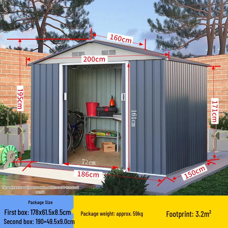 Rainproof Steel Storage Shed with Lock for Garden Tools and Sundries