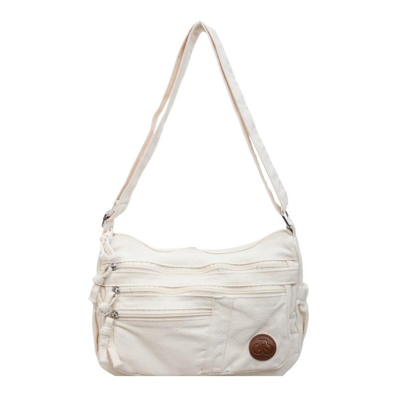 Женская сумка Однотонная сумка через плечо Легкая нейлоновая сумка через плечо белый