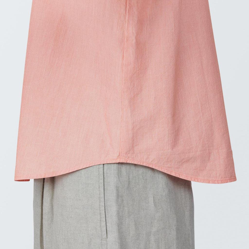 MUJI Cool Broad Short Sleeve Blouse BC2JOA4S Orange Stripe L Women's Women's