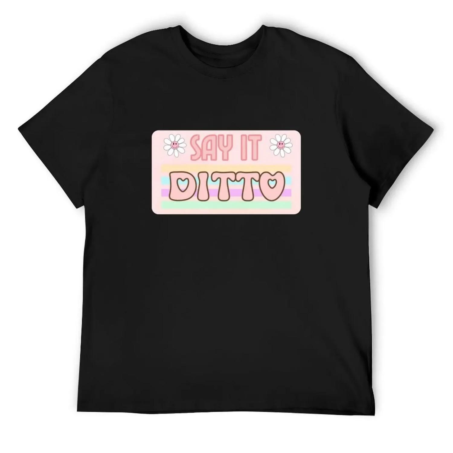 Kpop New Jeans Ditto Retro Pastel Design T-Shirt summer top vintage graphic tee new edition oversized t shirt men S