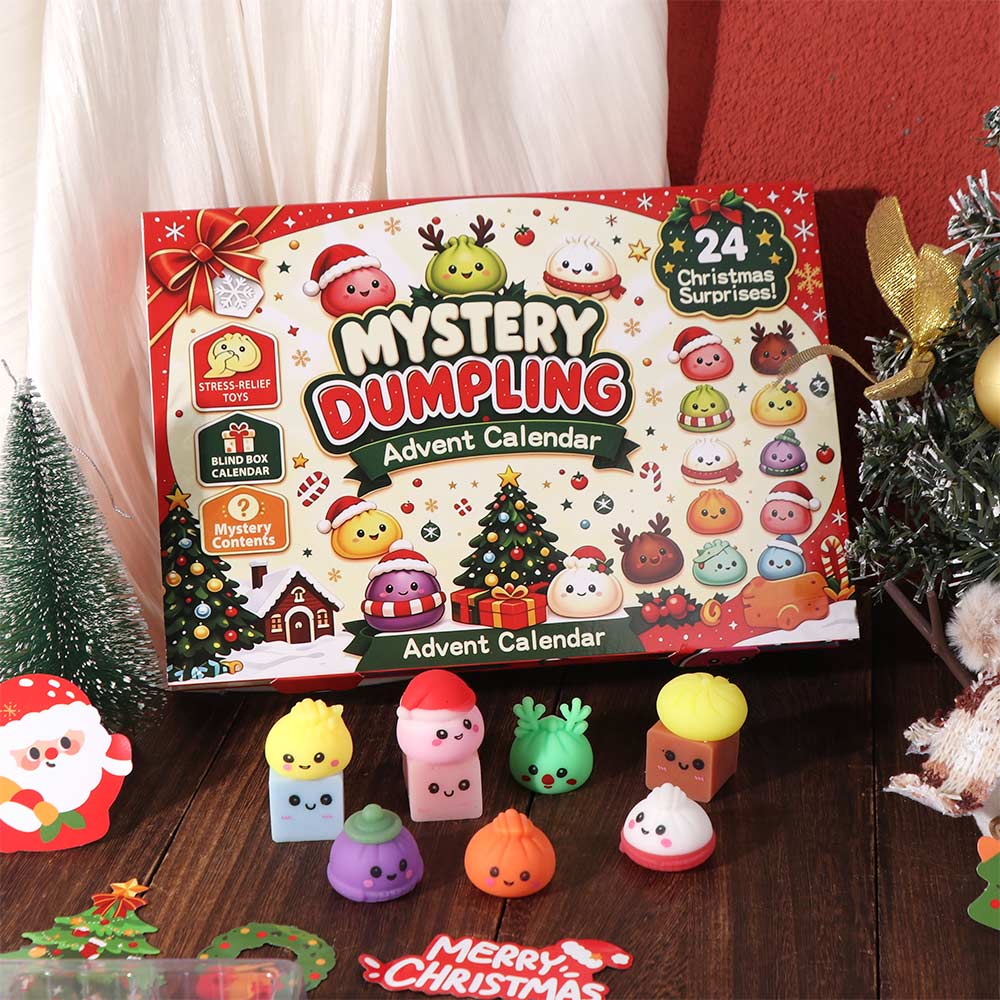 24Pcs Christmas Toy Squishy Pinch Toy Kit Dumpling Slow Rising Squeeze Toy Kids