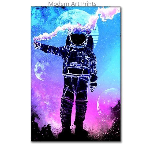 

Крутая Космическая Картина на Холсте Астронавт Уличные Граффити Постеры и Принты Настенные Картины Для Гостиной Домашний Декор Без Рамы 21x30cm No Framed