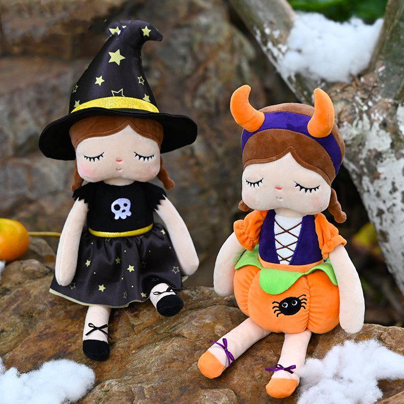 Cute Halloween Witch Pumpkin Doll Plush Toy For Spooky Decor