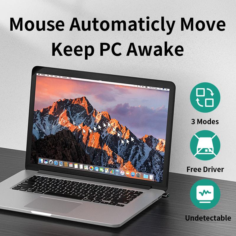 Unnlink Mouse Jiggler Undetectable Metal USB Mouse Mover Shaker Simulator Driver-Free Keep Computer PC Laptop Awake
