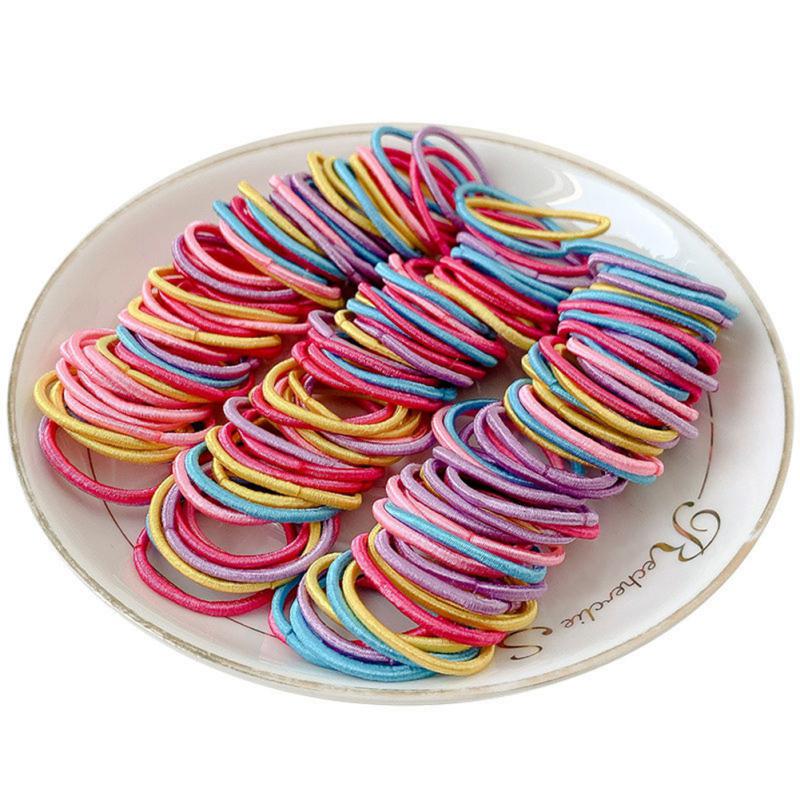 60 Children's Hair Rope Colorful Hair Loop High Elasticity Rubber Bands Girls Headband Hair Tie Without Damaging Hair